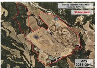 Plano del proyecto de ampliación a 96 hectáreas del basural de Can Mata, en Cataluña