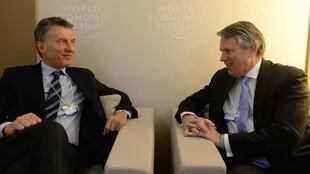 Macri y el CEO de Shell, Ben Van Beurden, durante la reunión en Davos