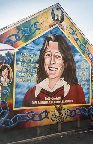 Homenaje a Bobby Sands, líder del IRA que llegó a ser miembro del Parlamentario Británico y murió durante las huelgas de hambre de 1981, a los 27 años.