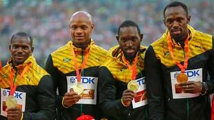 El equipo de Jamaica que había ganado el oro en 2008