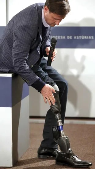 Hugh Herr durante la conferencia de prensa
