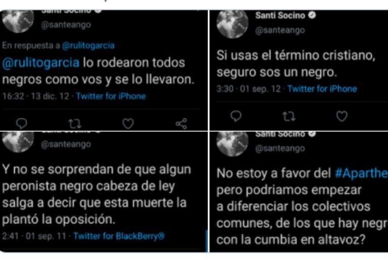 Algunos de los comentarios de Santiago Socino en redes sociales