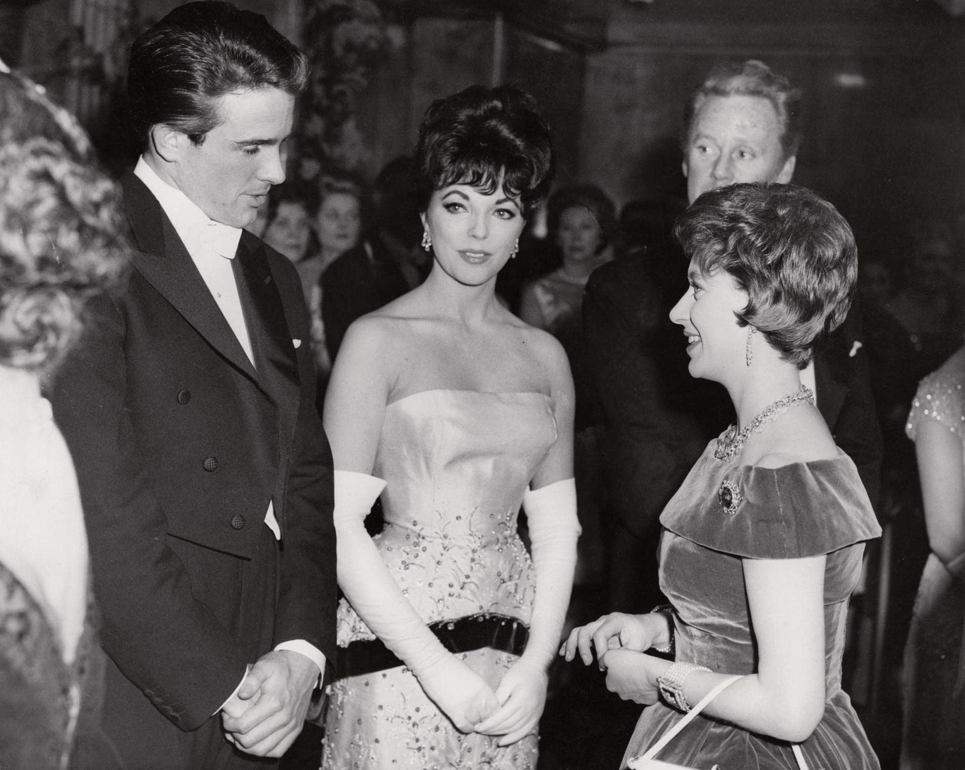 La princesa Margarita junto a Collins y Warren Beatty