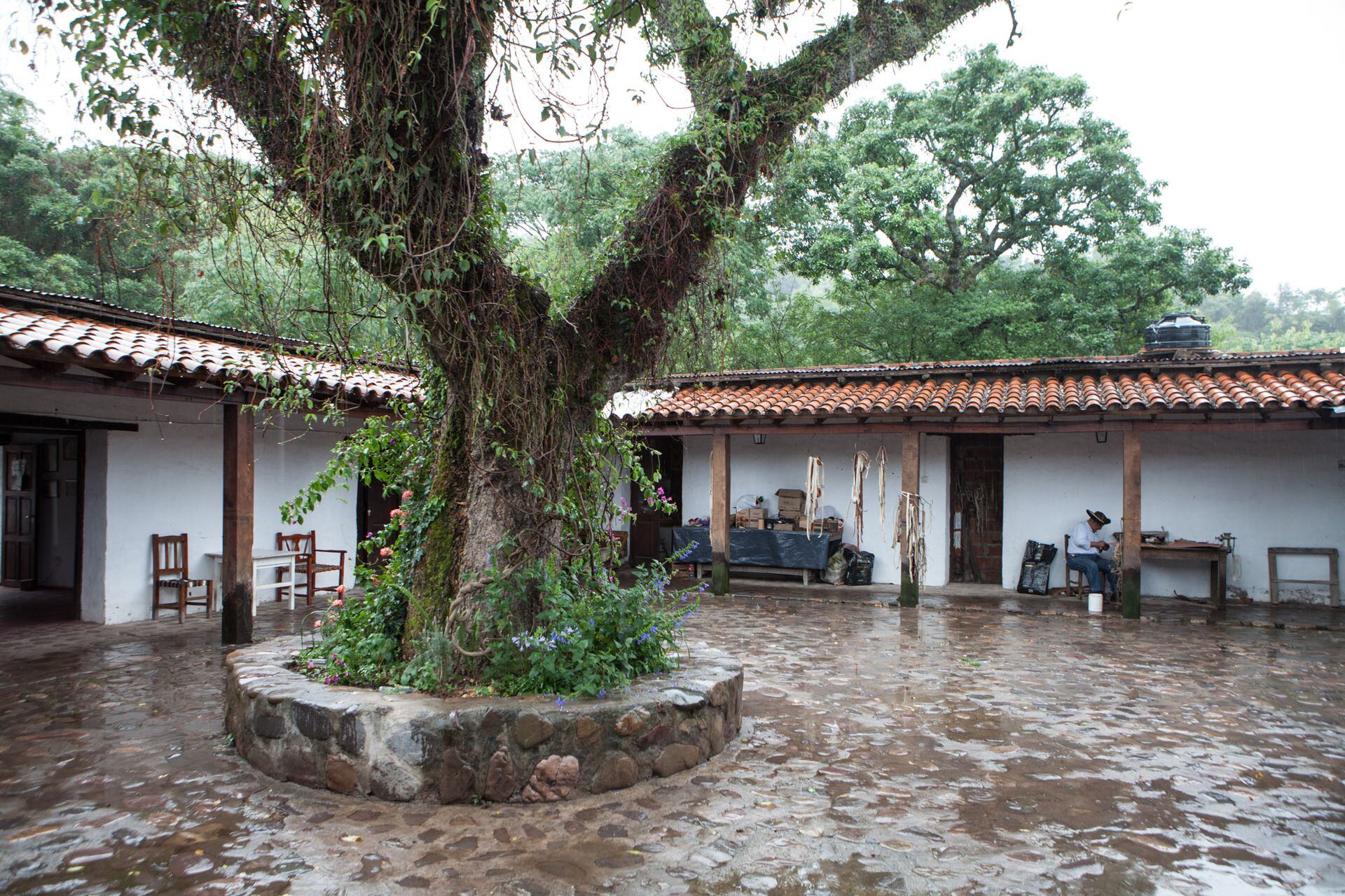 El patio central del fortín donde funciona el Museo de la Gesta Güemesiana, en San Lorenzo.