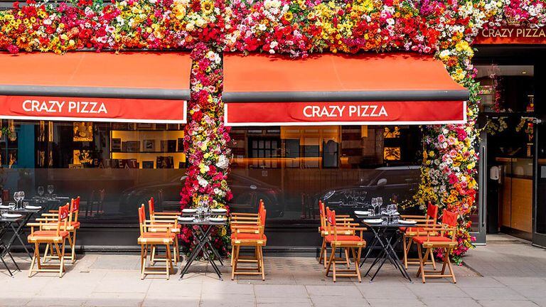 Un local de "Crazy Pizza" en Knightsbridge, Londres