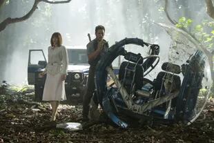 Bryce Dallas Howard y Chris Pratt en la fallida Jurassic World