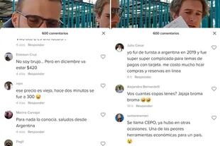 Algunos de los comentarios que hicieron los usuarios argentinos en la publicación