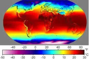Imágenes de la temperatura global por satélites de la NASA