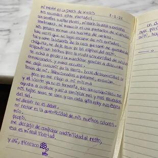 La carta escrita a puño y letra de Anna Chiara del Boca en Instagram