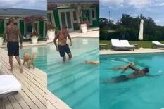 Tinelli mostró la intimidad de su verano en Uruguay: pileta, perro y fútbol bajo el sol