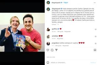 La emotiva despedida de Diego Topa a Carlitos Balá (Foto: Instagram @diegotopaok)