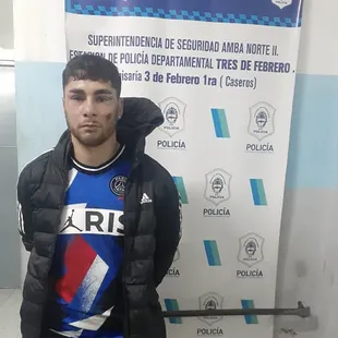 Ezequiel Sirigliano was previously arrested on charges of attempted robbery at the Caseros police station