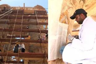 El 60% de los trabajos de restauración de la primera columna de la sala hipóstila de los Templos de Karnaky ya fue restaurada