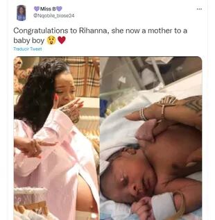 Muchos usuarios felicitaron a Rihanna por su primer bebé