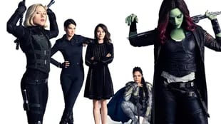 Las mujeres de la saga: Scarlett Johansson (Viuda negra), Cobie Smulders (Maria Hill), Linda Cardellini (Laura Barton), Tessa Thompson (Valkyrie) y Zoe Saldana (Gamora)