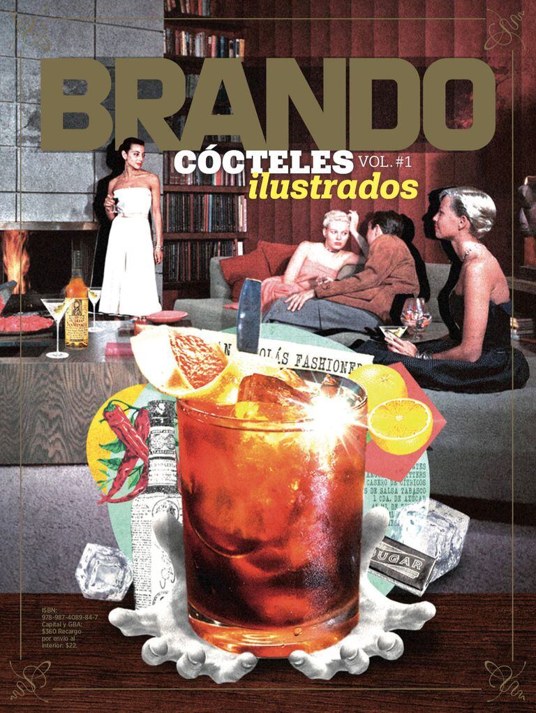 Tapa del número especial de revista BRANDO, dedicado a cócteles ilustrados.