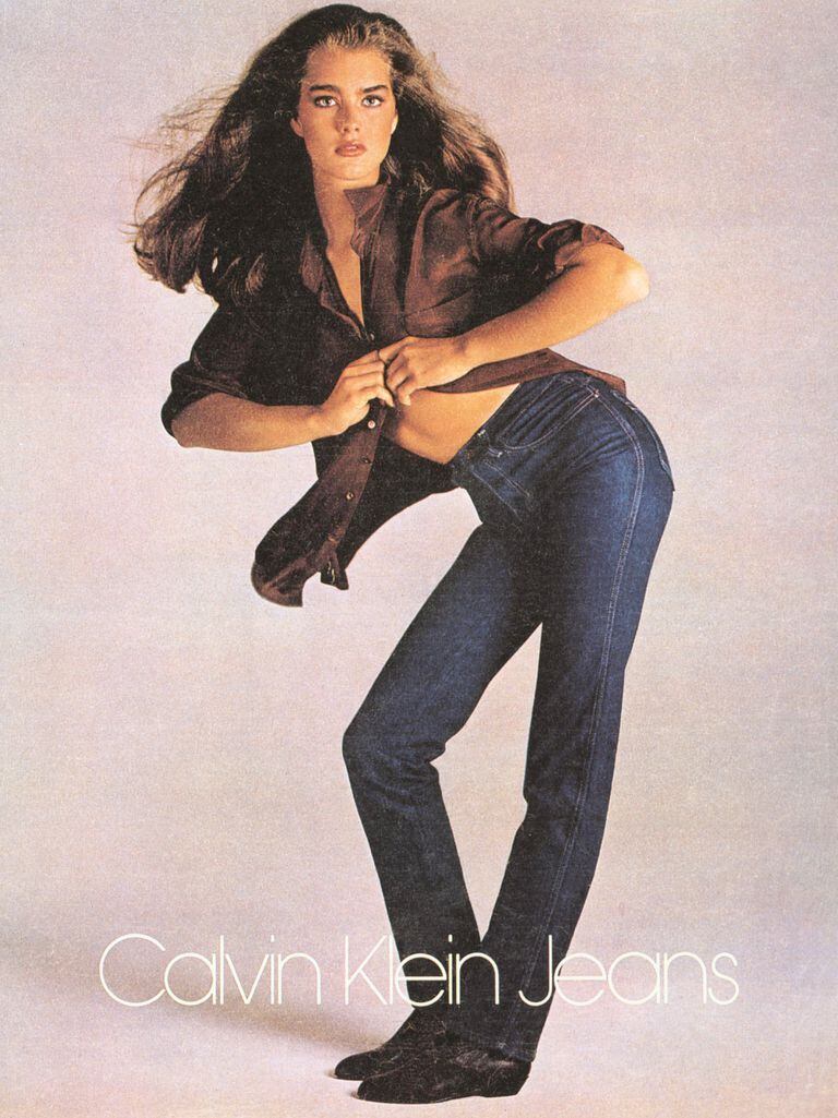 Brooke Shields durante la campaña de Calvin Klein