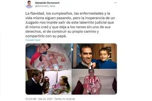 La Justicia le ordenó al periodista Sebastián Domenech eliminar las publicaciones en las que pedía volver a ver a sus hijos