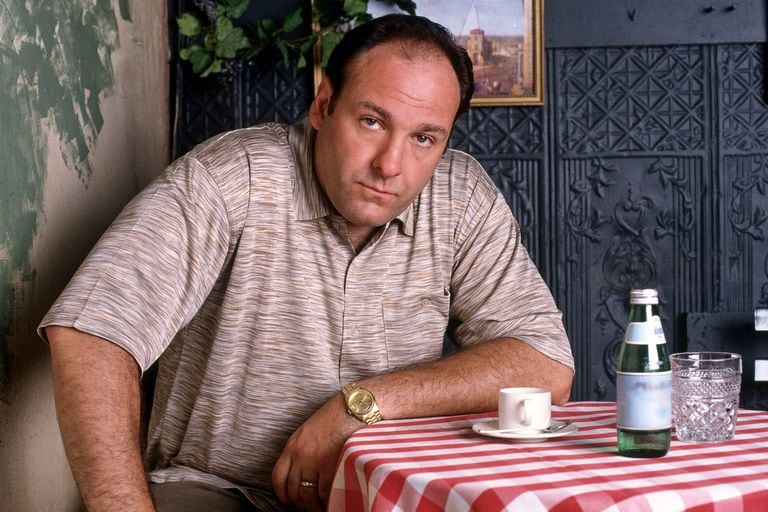 El actor James Gandolfini como Tony Soprano en un episodio de la primera temporada de Los Sopranos de HBO
