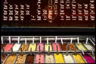 La tabla periódica de los elementos inspiró la cartelera de sabores para los helados de Alchemy