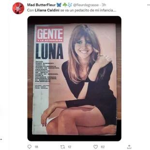 Las portadas de revistas con la figura de Liliana Caldini también se reprodujeron en las redes para despedirla y homenajearla