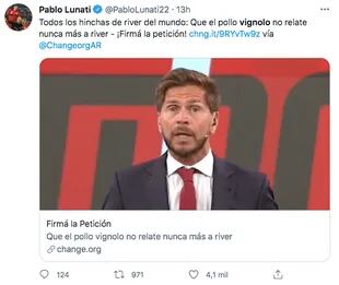 El polémico tuit de Pablo Lunati