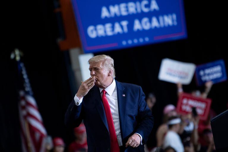El presidente norteamericano Donald Trump, durante un acto de campaña en una fábrica en Henderson, Nevada, en las afueras de Las Vegas