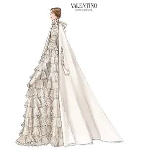 El figurín del vestido de Andrea Casiraghi hecho por Valentino