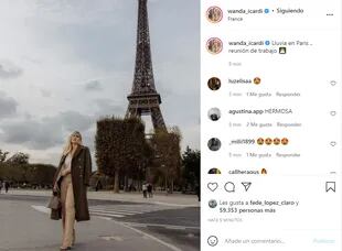 Wanda Nara subió una foto en Instagram que la muestra yendo a trabajar en París