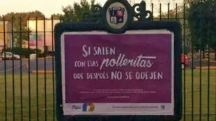 Una de las frases de la controvertida campaña contra la violencia de género del municipio de Pilar