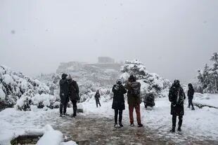 Histórica nevada en Atenas
