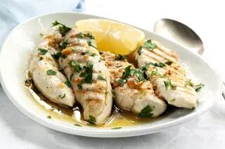 Pollo con mantequilla de ajo