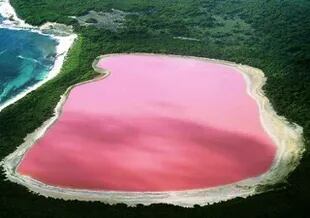 Lago rosado Hillier de Australia