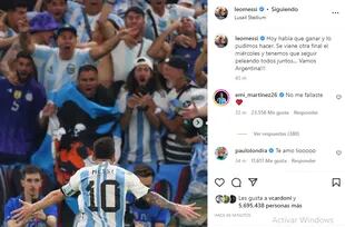 Messi escribió un posteo tras el triunfo de Argentina y Dibu Martínez contestó: "No me fallaste"