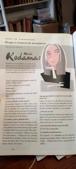 Kodama fue "chica de tapa" de la revista "Ayesha", que dirige Margulis