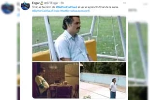 Pablo Escobar no faltó en los memes sobre el final de Better Call Saul (Captura Twitter)