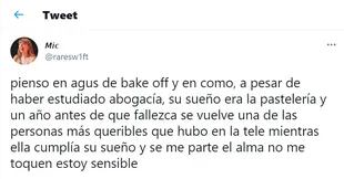 Cientos de usuarios recordaron la vocación de Agustina Fontenla de Bake Off Argentina, apasionada de la cocina