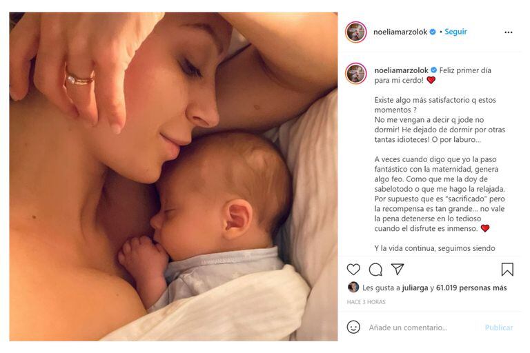 La bailarina escribió un emotivo mensaje en Instagram para homenajear a su pequeño hijo
