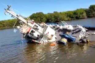 Se hundió un barco remolcador tras un choque con un buque de gran tamaño