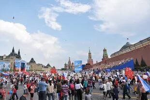 En Moscú, el desfile llegó hasta la Plaza Roja y tuvo otras versiones en distintos puntos de Rusia y también en otros países