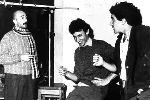 Willy Crook junto al Indio Solari y Skay Bellinson en 1987