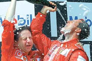 Jean Todt y Michael Schumacher, en épocas de gloria conjunta en Ferrari