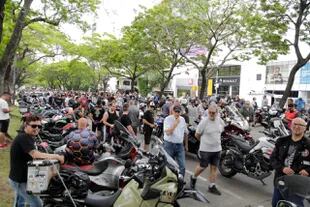 Masiva convocatoria de motoqueros en la quinta de Olivos