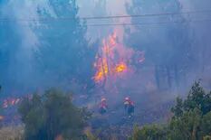 Un feroz incendio azota un cerro de El Hoyo, en Chubut