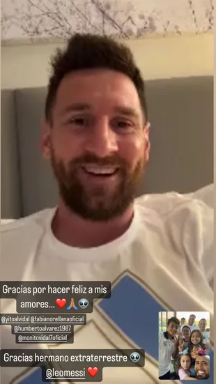 Mediante una videollamada, Messi se contactó con Arturo Vidal y su familia