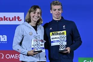 Katie Ledecky y el francés Leon Marchand, otro prodigio de la natación