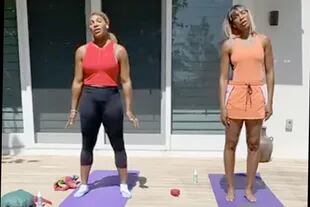 Serena, durante uno de sus trabajos físicos para mantenerse en forma 