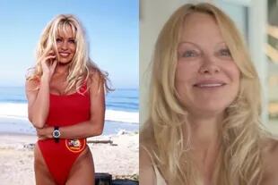 Pamela Anderson en la década de 1990 y ahora