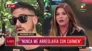 Nazarena Vélez se refirió a su relación actual con Fede Bal y Carmen Barbieri