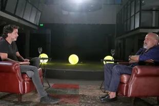 Gustavo Sofovich y Gastón Pauls durante la emisión del programa